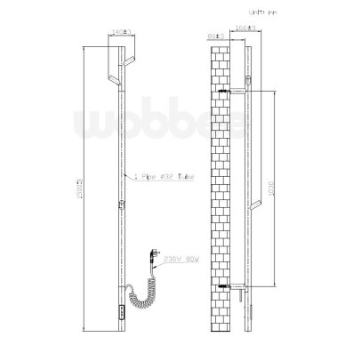 Brushed Nickel PVD spalvos Wobbee CHESTER elektrinis rankšluosčių džiovintuvas 150 x 14 cm 3 Brushed Nickel PVD spalvos Wobbee CHESTER elektrinis rankšluosčių džiovintuvas 150 x 14 cm 3