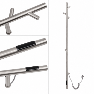 Brushed Nickel PVD spalvos Wobbee CHESTER elektrinis rankšluosčių džiovintuvas 150 x 14 cm 2 Brushed Nickel PVD spalvos Wobbee CHESTER elektrinis rankšluosčių džiovintuvas 150 x 14 cm 2