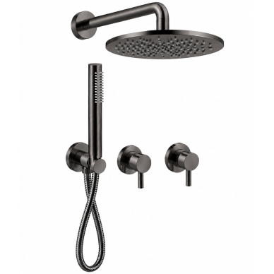 Brushed Black Chrome spalvos potinkinė dušo sistema Paffoni Light
