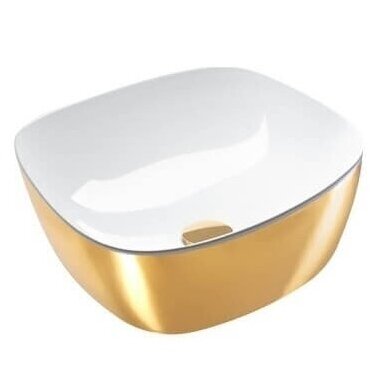 Catalano Gold&Silver Alvea 40 pastatomas ant stalviršio praustuvas, baltos/aukso spalvos