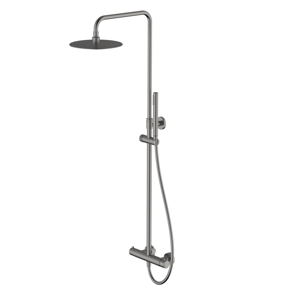 Brushed nickel spalvos virštinkinė termostatinė dušo Teorema LAB 3.0
