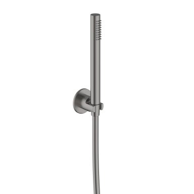 Brushed nickel spalvos dušo laikiklis su galvute ir žarna Teorema LAB 3.0 Brushed nickel spalvos dušo laikiklis su galvute ir žarna Teorema LAB 3.0