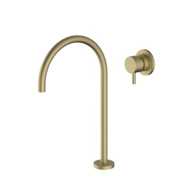 Soft brass spalvos maišytuvas su iš sienos valdoma rankenėle ir dugno vožtuvu Teorema Jabil 25/35 Soft brass spalvos maišytuvas su iš sienos valdoma rankenėle ir dugno vožtuvu Teorema Jabil 25/35