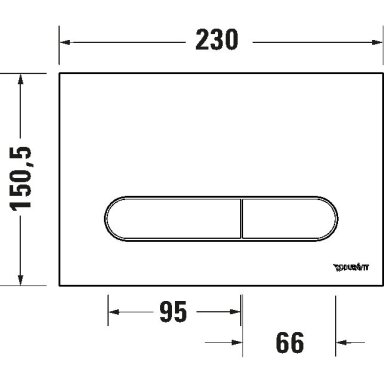 Baltos spalvos Duravit mygtukas WC RĖMUI DURASYSTEM BETA 100 Baltos spalvos Duravit mygtukas WC RĖMUI DURASYSTEM BETA 100