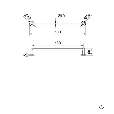 Brushed nickel spalvos rankšluosčių kabykla Teorema ABT 50 cm 1