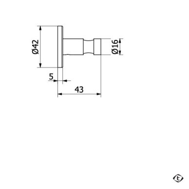 Brushed nickel spalvos vienvietis kabliukas Teorema ABT 1 Brushed nickel spalvos vienvietis kabliukas Teorema ABT 1