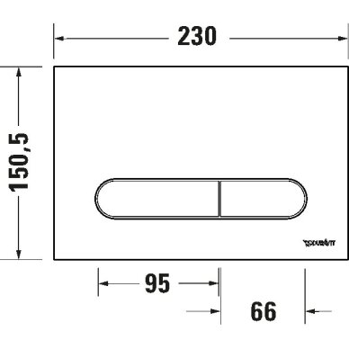 Chromuotas Duravit mygtukas WC RĖMUI DURASYSTEM BETA 100 2 Chromuotas Duravit mygtukas WC RĖMUI DURASYSTEM BETA 100 2