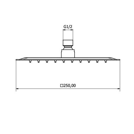 Brushed nickel spalvos kvadratinė dušo galva Teorema SLOPE Square SLIM 25 cm 1 Brushed nickel spalvos kvadratinė dušo galva Teorema SLOPE Square SLIM 25 cm 1