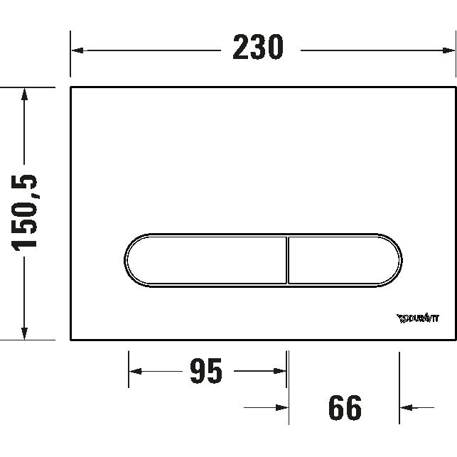 Chromuotas Duravit mygtukas WC RĖMUI DURASYSTEM BETA 100 2 Chromuotas Duravit mygtukas WC RĖMUI DURASYSTEM BETA 100 2
