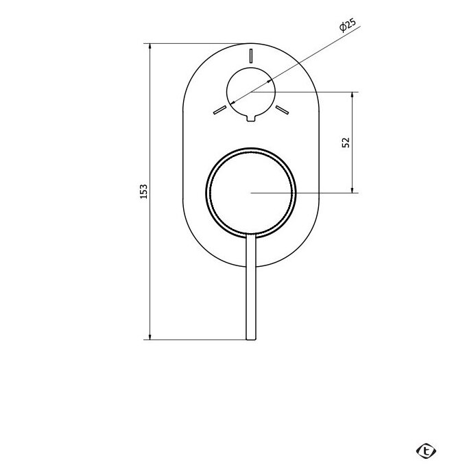 Brushed nickel spalvos potinkinis vonios/dušo maišytuvas Teorema LAB 3.0 1