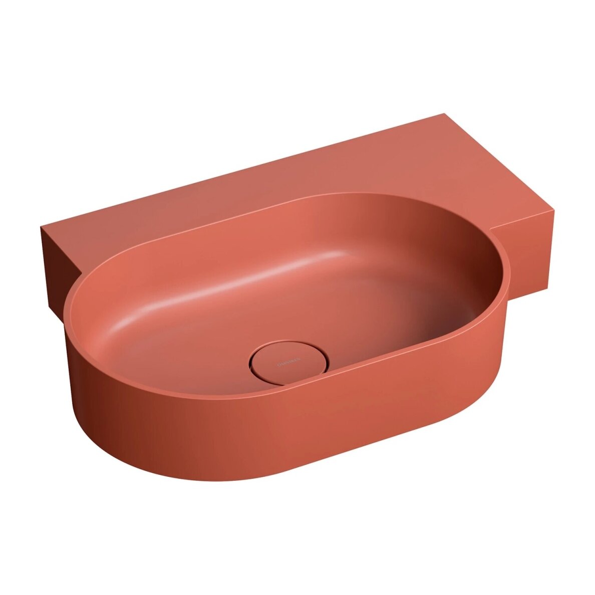 Matt terracotta spalvos pakabinamas/pastatomas ant stalviršio praustuvas Omnires OVO M+ 64 x 44 cm (dešinė) Matt terracotta spalvos pakabinamas/pastatomas ant stalviršio praustuvas Omnires OVO M+ 64 x 44 cm (dešinė)