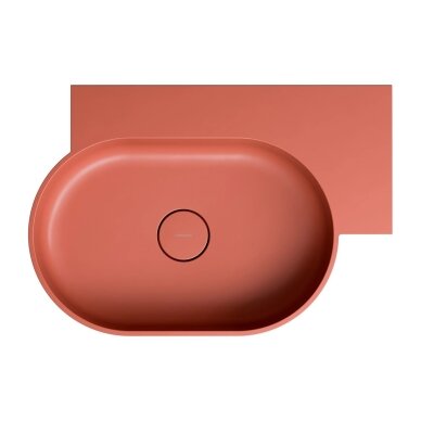 Matt terracotta spalvos pakabinamas/pastatomas ant stalviršio praustuvas Omnires OVO M+ 64 x 44 cm (dešinė) 2 Matt terracotta spalvos pakabinamas/pastatomas ant stalviršio praustuvas Omnires OVO M+ 64 x 44 cm (dešinė) 2