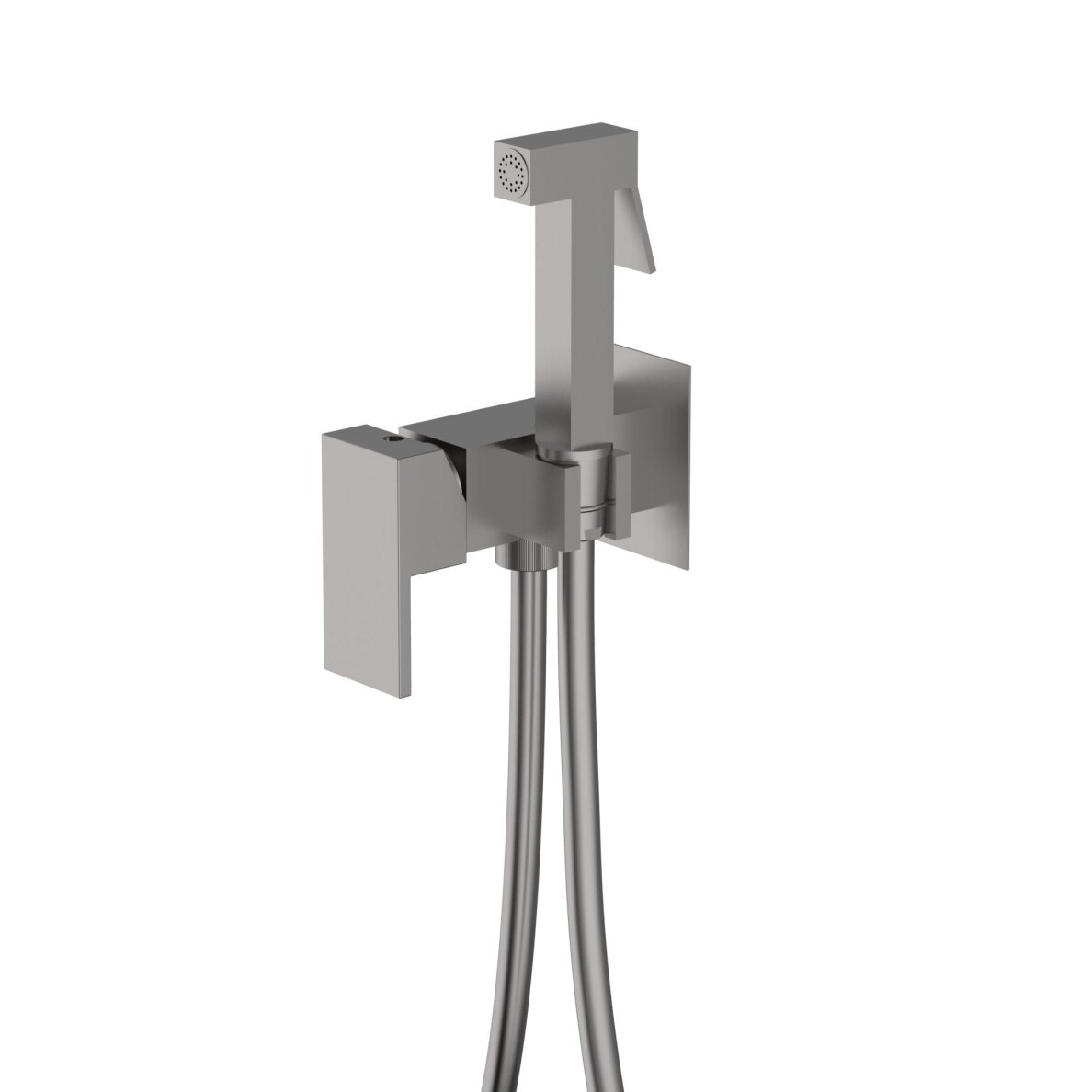 Brushed nickel spalvos potinkinis bidette dušelio komplektas Teorema SLOPE Square Brushed nickel spalvos potinkinis bidette dušelio komplektas Teorema SLOPE Square
