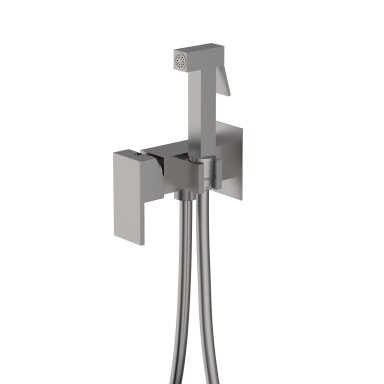 Brushed nickel spalvos potinkinis bidette dušelio komplektas Teorema SLOPE Square Brushed nickel spalvos potinkinis bidette dušelio komplektas Teorema SLOPE Square