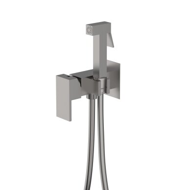Brushed nickel spalvos potinkinis bidette dušelio komplektas Teorema SLOPE Square