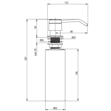 Dozatorius plautuvei Deante Deco juodos matinės spalvos Dozatorius plautuvei Deante Deco juodos matinės spalvos