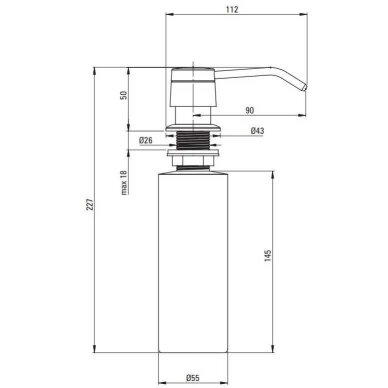 Dozatorius plautuvei Deante Deco juodos matinės spalvos 1 Dozatorius plautuvei Deante Deco juodos matinės spalvos 1