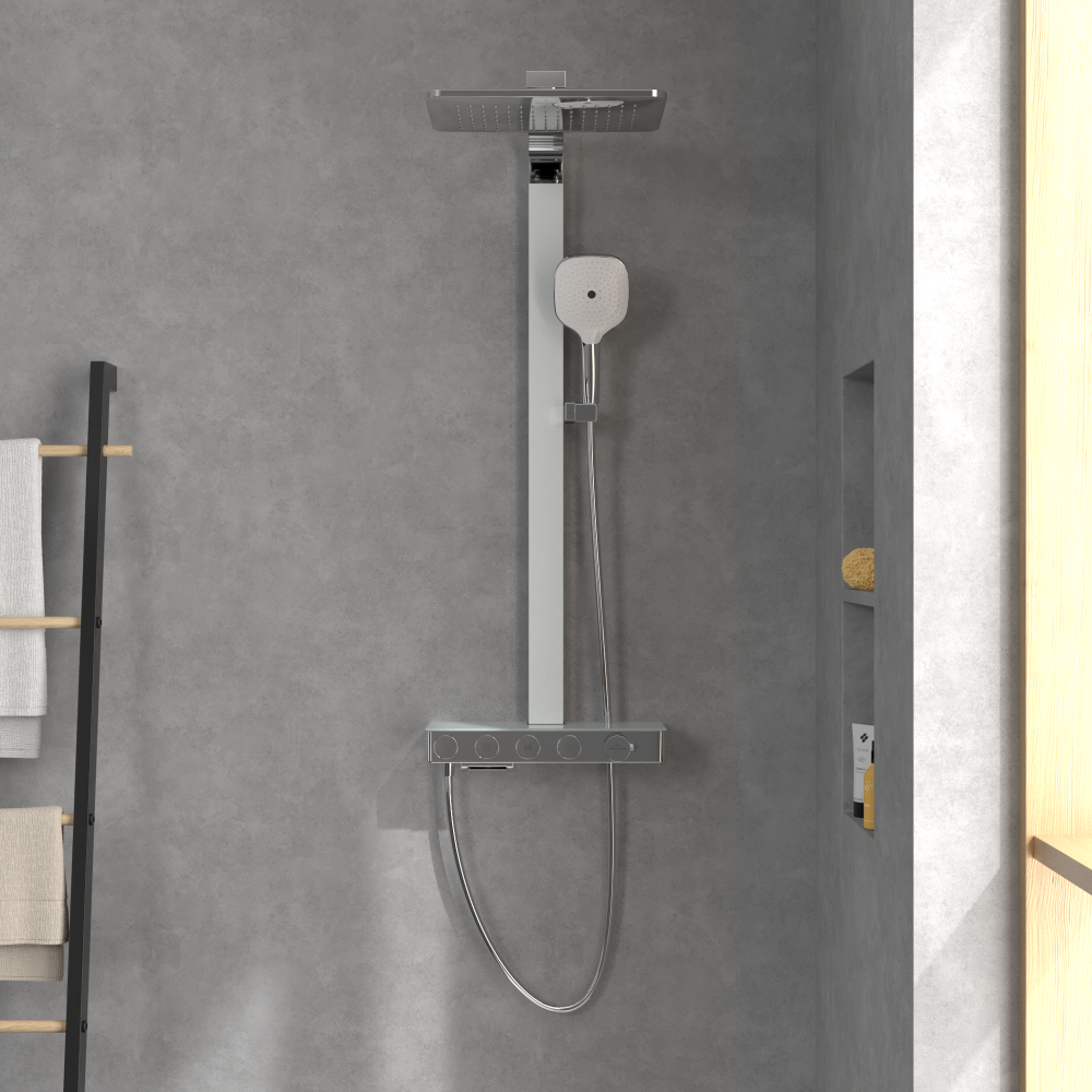 Dušo sistema VILLEROY&BOCH Infinity termostatinė, 240mm dušo galva, chromas 3 Dušo sistema VILLEROY&BOCH Infinity termostatinė, 240mm dušo galva, chromas 3