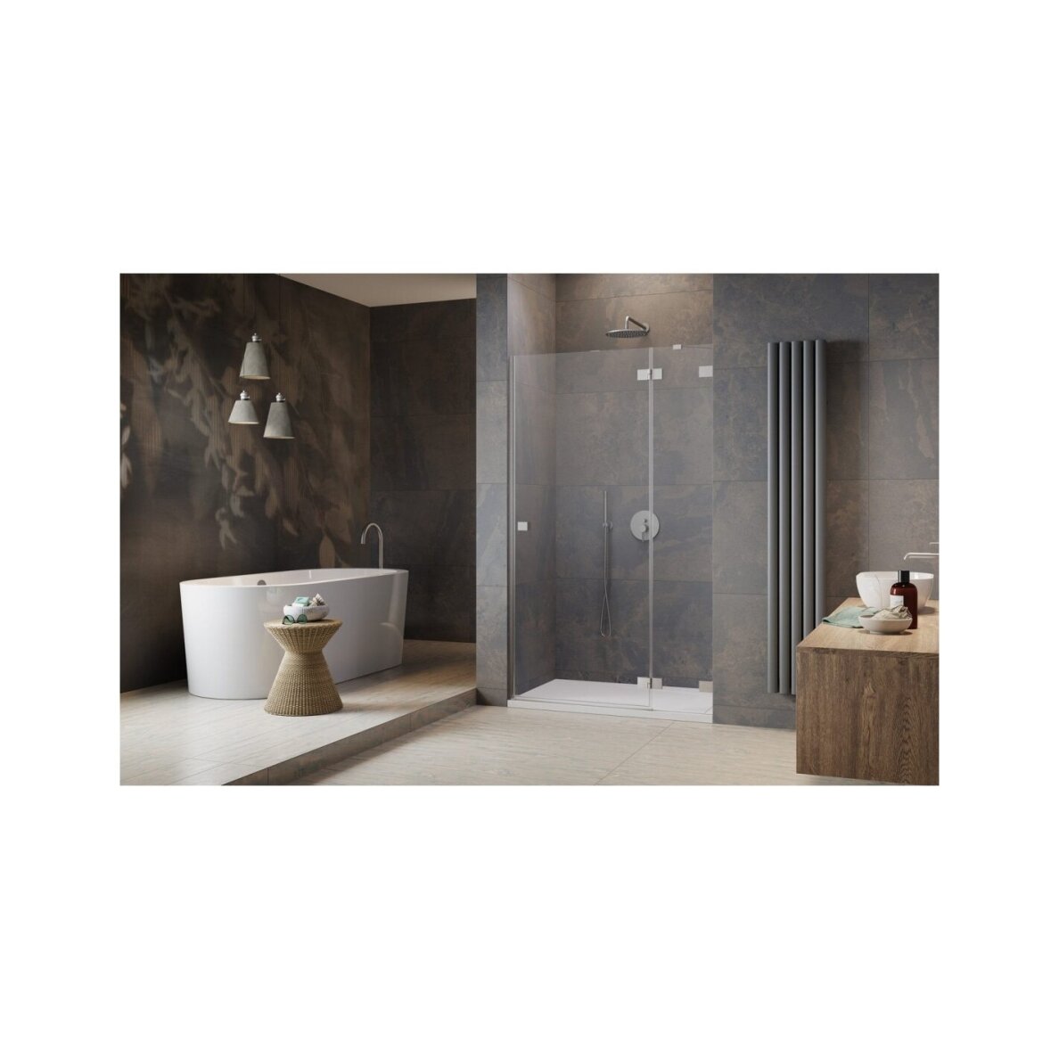 Dušo durys Radaway Essenza Pro Brushed Nickel DWJ 1