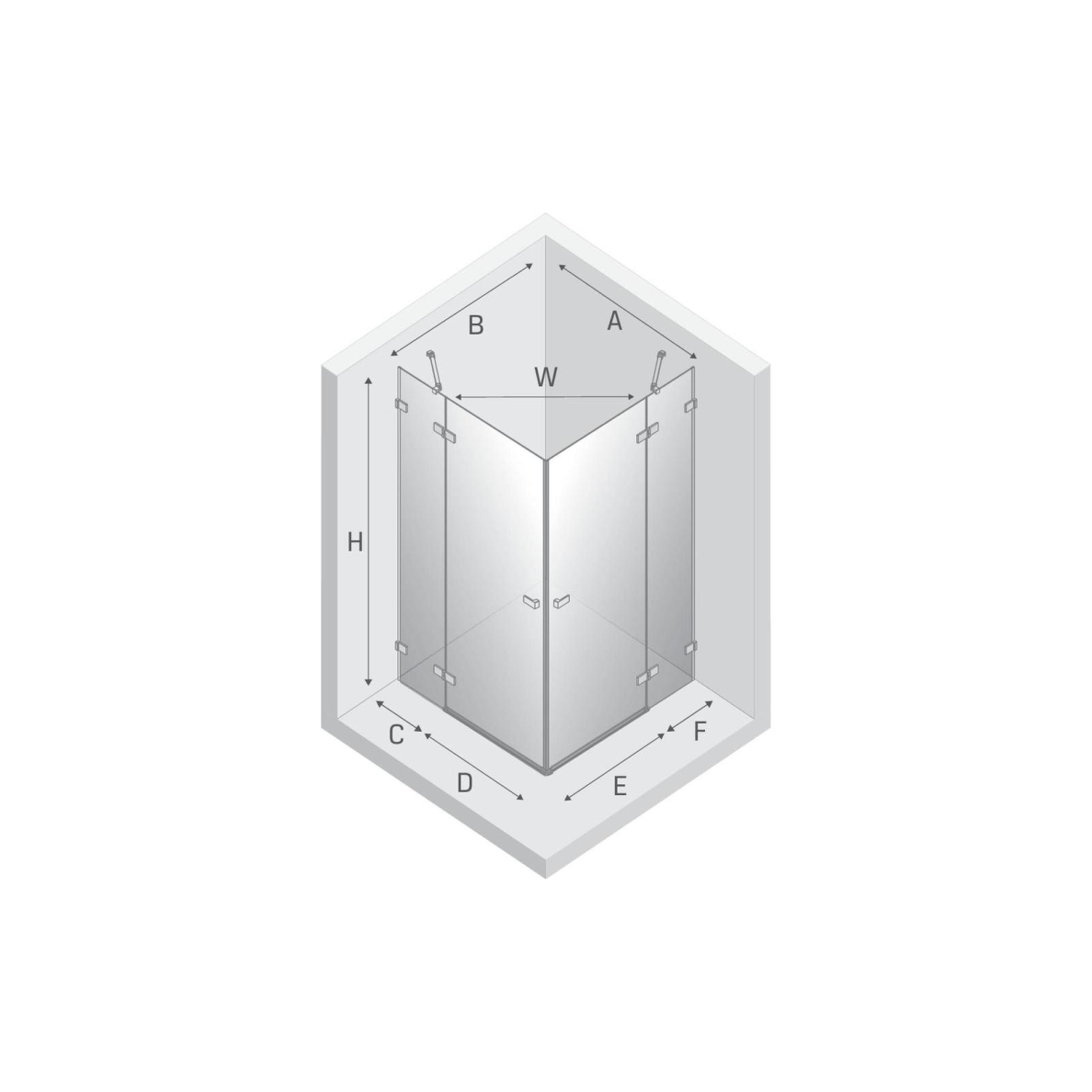 Dušo kabina New Trendy Avexa Black 2D, pasirenkamas dydis 10
