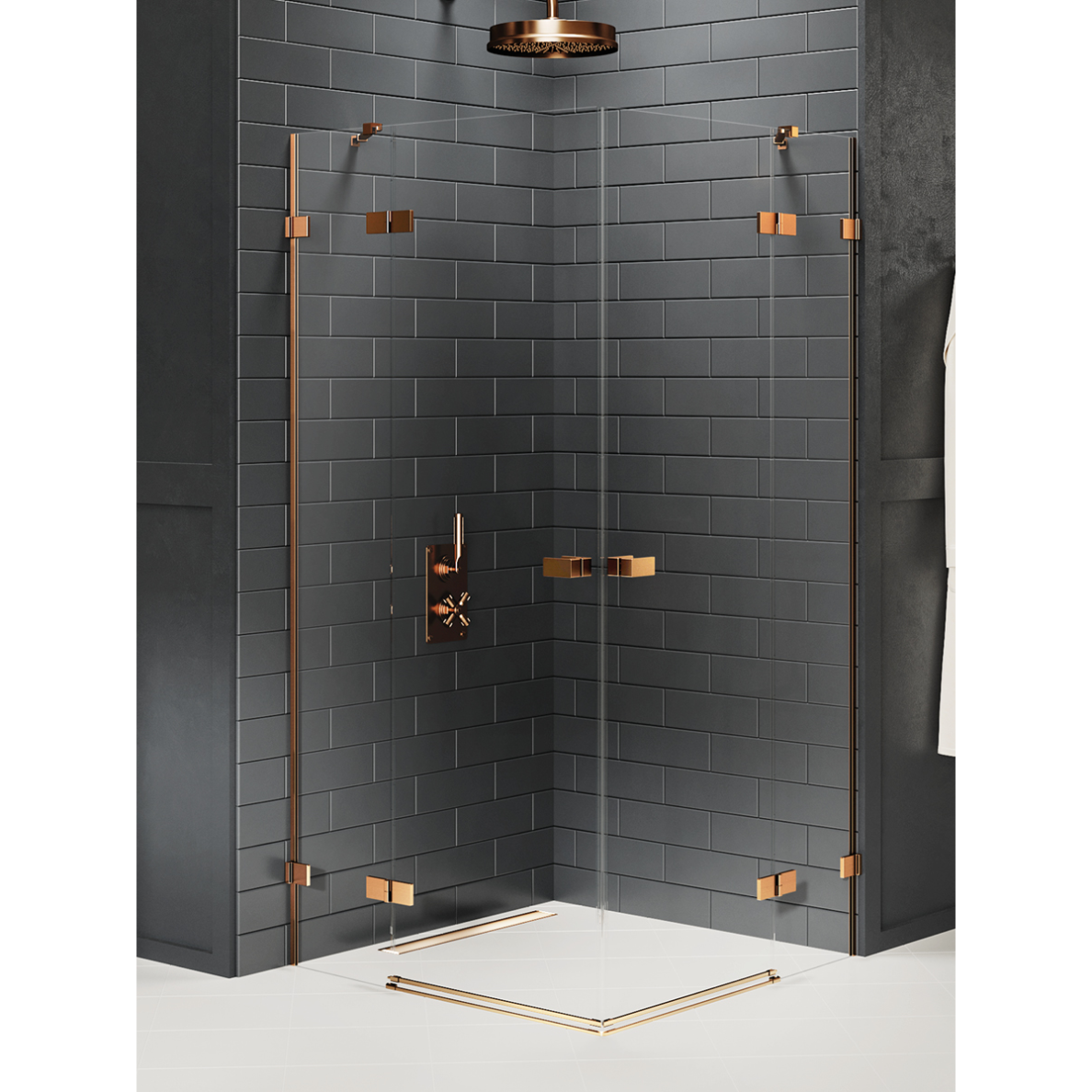 Dušo kabina New Trendy Avexa Copper Brushed 2D, pasirenkamas dydis