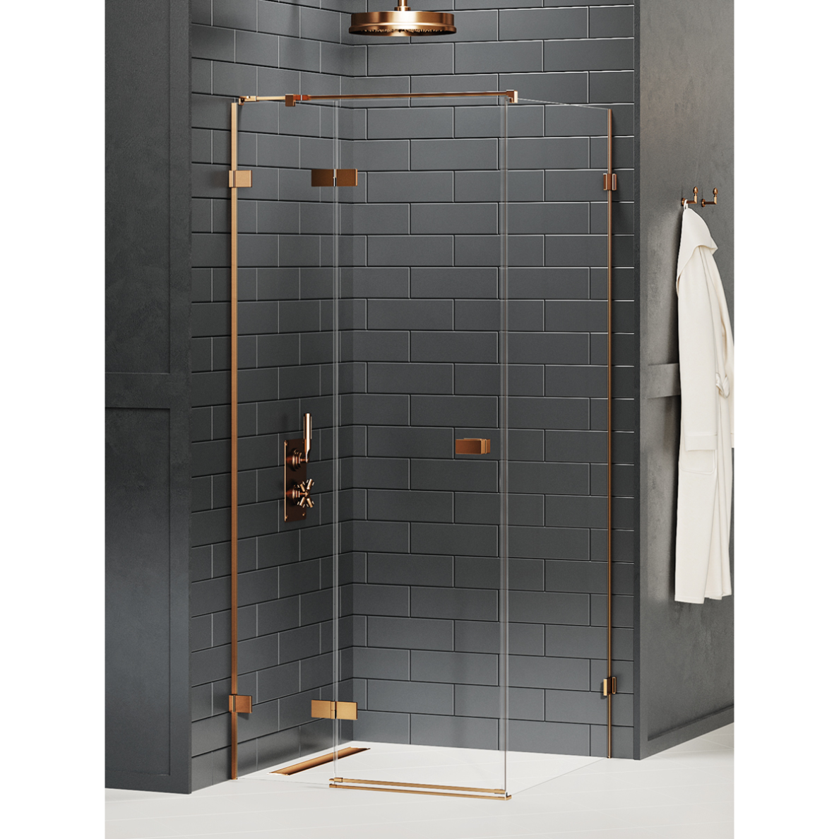 Dušo kabina New Trendy Avexa Copper Brushed, pasirenkamas dydis ir pusė Dušo kabina New Trendy Avexa Copper Brushed, pasirenkamas dydis ir pusė