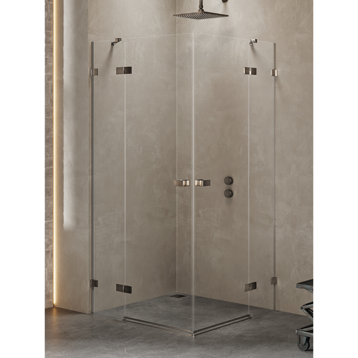 Dušo kabina New Trendy Avexa Gunmetal Brushed 2D, pasirenkamas dydis
