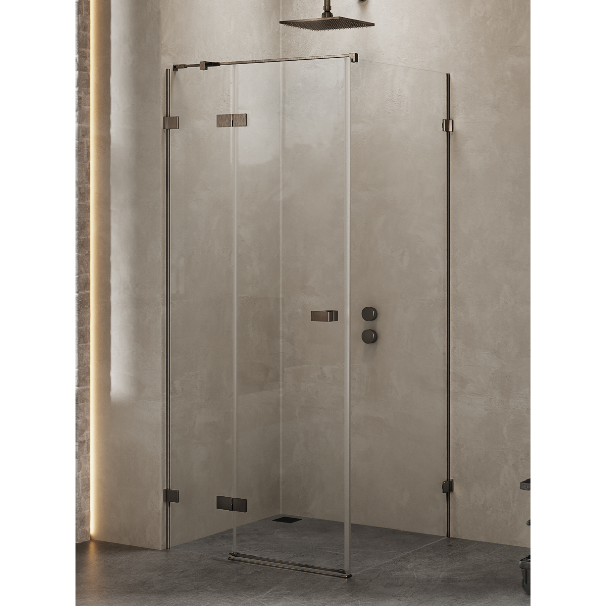 Dušo kabina New Trendy Avexa Gunmetal Brushed, pasirenkamas dydis ir pusė Dušo kabina New Trendy Avexa Gunmetal Brushed, pasirenkamas dydis ir pusė