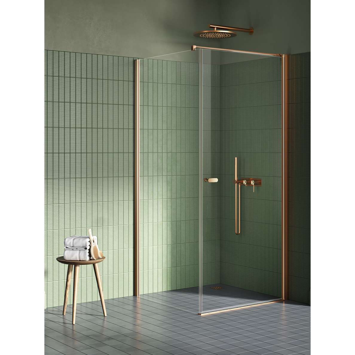 Dušo kabina New Trendy New Soleo Copper Brushed, pasirenkamas dydis Dušo kabina New Trendy New Soleo Copper Brushed, pasirenkamas dydis