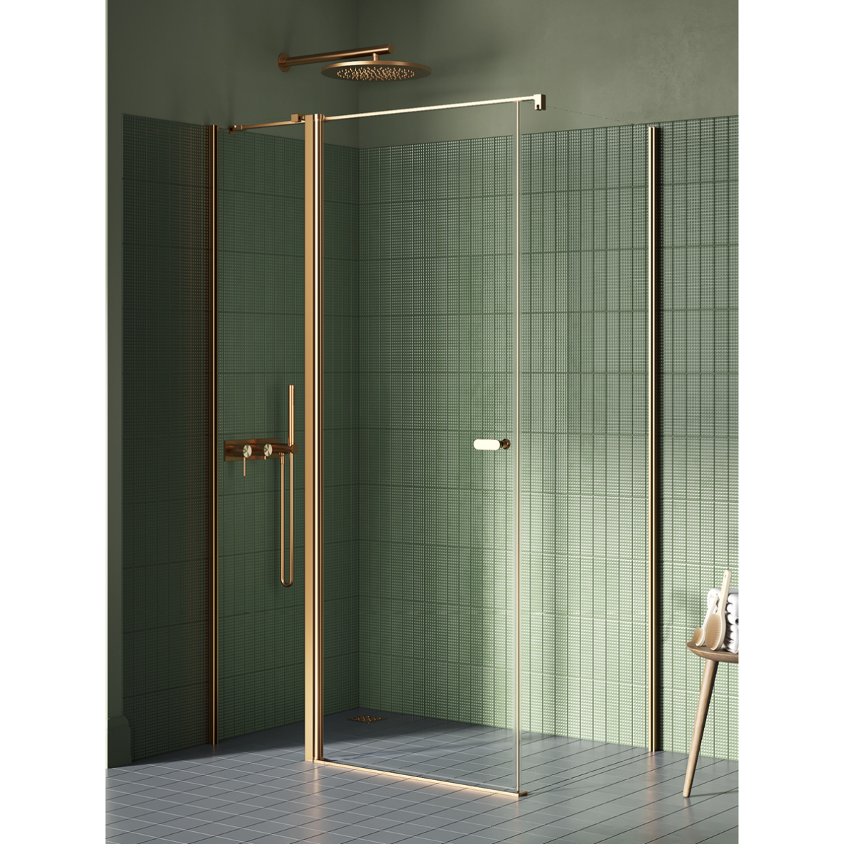 Dušo kabina New Trendy New Soleo Copper Brushed, pasirenkamas dydis Dušo kabina New Trendy New Soleo Copper Brushed, pasirenkamas dydis