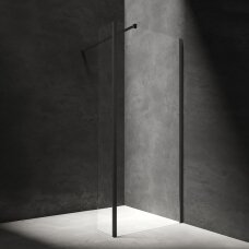 Dušo sienelė su papildoma sienele juodu matiniu profiliu Omnires Marina (pločių pasirinkimas)