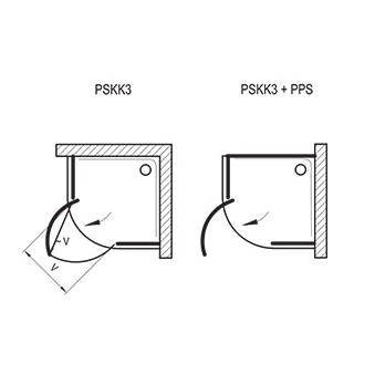 Dušo kabina Ravak Pivot PSKK3 (spalvų pasirinkimas)