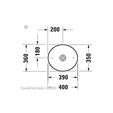 Duravit Cape Cod pastatomas praustuvas 400x360mm Duravit Cape Cod pastatomas praustuvas 400x360mm