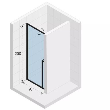 Dušo durys Riho Lucid GD101 80 cm, juodas profilis Dušo durys Riho Lucid GD101 80 cm, juodas profilis
