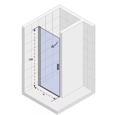 Dušo durys Riho Novik Z101 100 cm, chromuoti profiliai, skaidrus stiklas Dušo durys Riho Novik Z101 100 cm, chromuoti profiliai, skaidrus stiklas