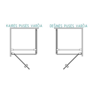 Dušo kabina Brasta Glass KRISTINA Nero Frame su skaidriu stiklu (dydžių pasirinkimas)
