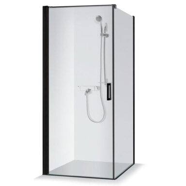 Dušo kabina Brasta Glass KRISTINA su juoda furnitūra ir skaidriu stiklu, 90x90x200cm