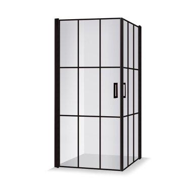 Dušo kabina Brasta Glass Viktorija Nero Cube 87,5x87,5 cm
