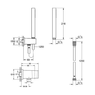 Dušo komplektas Grohe Euphoria Eurocube 26405000 Dušo komplektas Grohe Euphoria Eurocube 26405000