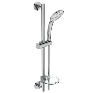 Dušo komplektas Ideal Standard IdealrainSoft. Komplekte: dušo galva 100mm, stovas 600mm, žarna 1750mm, muilinė skaidraus plastiko Dušo komplektas Ideal Standard IdealrainSoft. Komplekte: dušo galva 100mm, stovas 600mm, žarna 1750mm, muilinė skaidraus plastiko