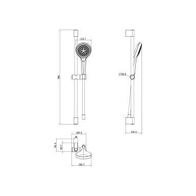 Dušo komplektas su 3 funkcijomis Villeroy & Boch Verve Showers Dušo komplektas su 3 funkcijomis Villeroy & Boch Verve Showers