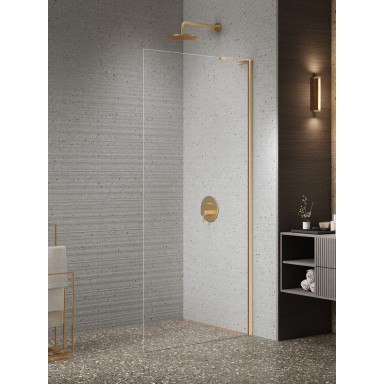 Dušo sienelė New Trendy Nesta Gold Brushed, pasirenkami dydžiai Dušo sienelė New Trendy Nesta Gold Brushed, pasirenkami dydžiai