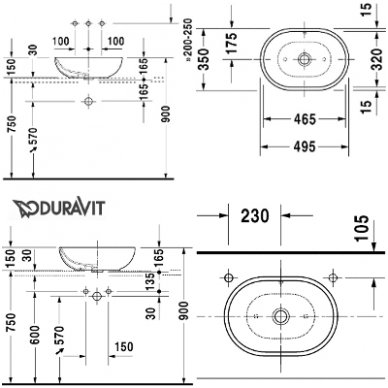 Duravit Foster pastatomas ant stalviršio praustuvas 495x350 3 Duravit Foster pastatomas ant stalviršio praustuvas 495x350 3