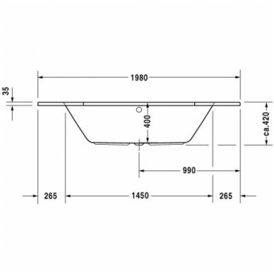 Duravit kampinė vonia D-Code 1400x1400 mm 2