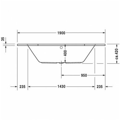 Duravit kampinė vonia D-Code 1900x1900 700138 2
