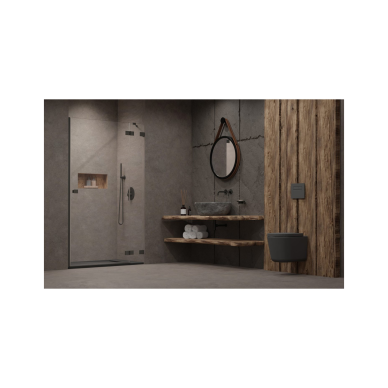 Dušo durys Radaway Essenza Pro Brushed GunMetal DWJ, skaidrus stiklas 1 Dušo durys Radaway Essenza Pro Brushed GunMetal DWJ, skaidrus stiklas 1