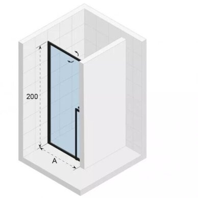 Dušo durys Riho Lucid GD101 100 cm, juodas profilis 1