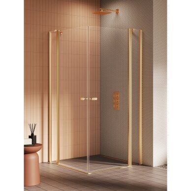 Dušo kabina New Trendy New Soleo Gold Brushed dvigubų durų, pasirenkamas dydis Dušo kabina New Trendy New Soleo Gold Brushed dvigubų durų, pasirenkamas dydis