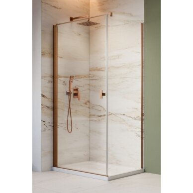 Dušo kabina Radaway Nes 6 Brushed Copper KDJ I 90x80cm, kairė Dušo kabina Radaway Nes 6 Brushed Copper KDJ I 90x80cm, kairė