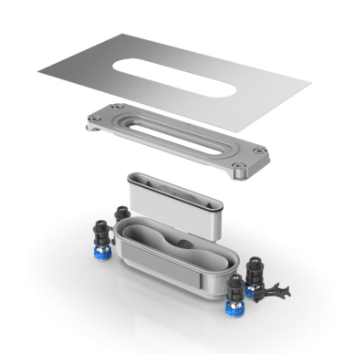 Dušo latakas Kaldawei FLOWLINE ZERO 900x55mm, steel brushed + Sifonas dušo latakui FlowDrain 3